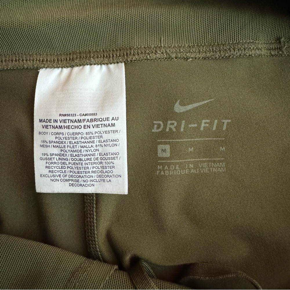 Nike Dri-Fit Dark Green Athletic Leggings with Polka Dot Pattern - Size Medium - Picture 6 of 6